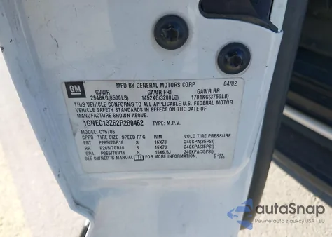 2002 Chevrolet Tahoe Ls from USA, damaged, VIN 1GNEC13Z62R280462